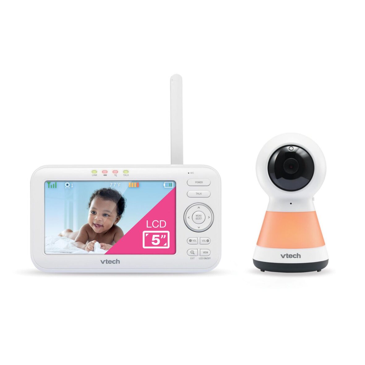 VTech VM5255-2 2 Camera 5” Digital Video Baby Monitor with Pan Scan and Night Light
